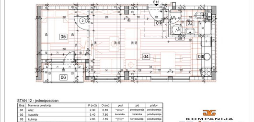 Novogradnja, jednoiposoban 37,75 m2, Banovo brdo, Majdanska, Čukarica 14