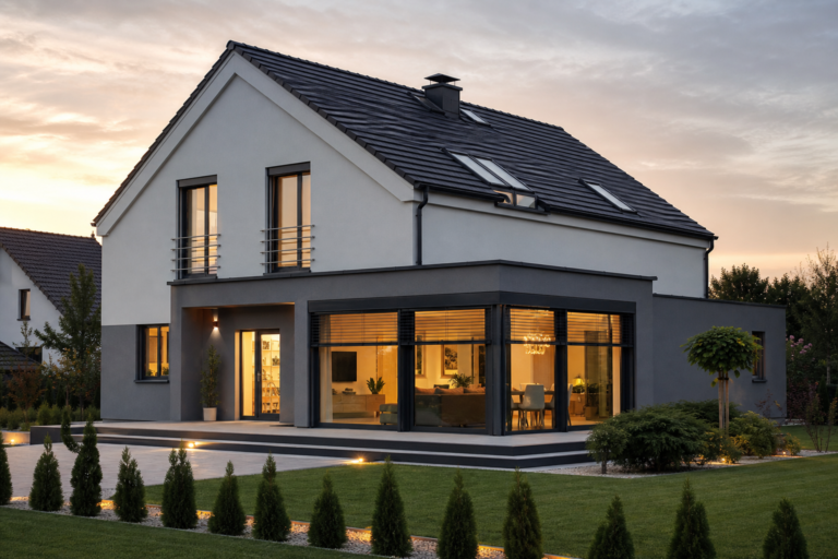 Energetski efikasna porodična kuća sa modernom izolacijom i velikim prozorima